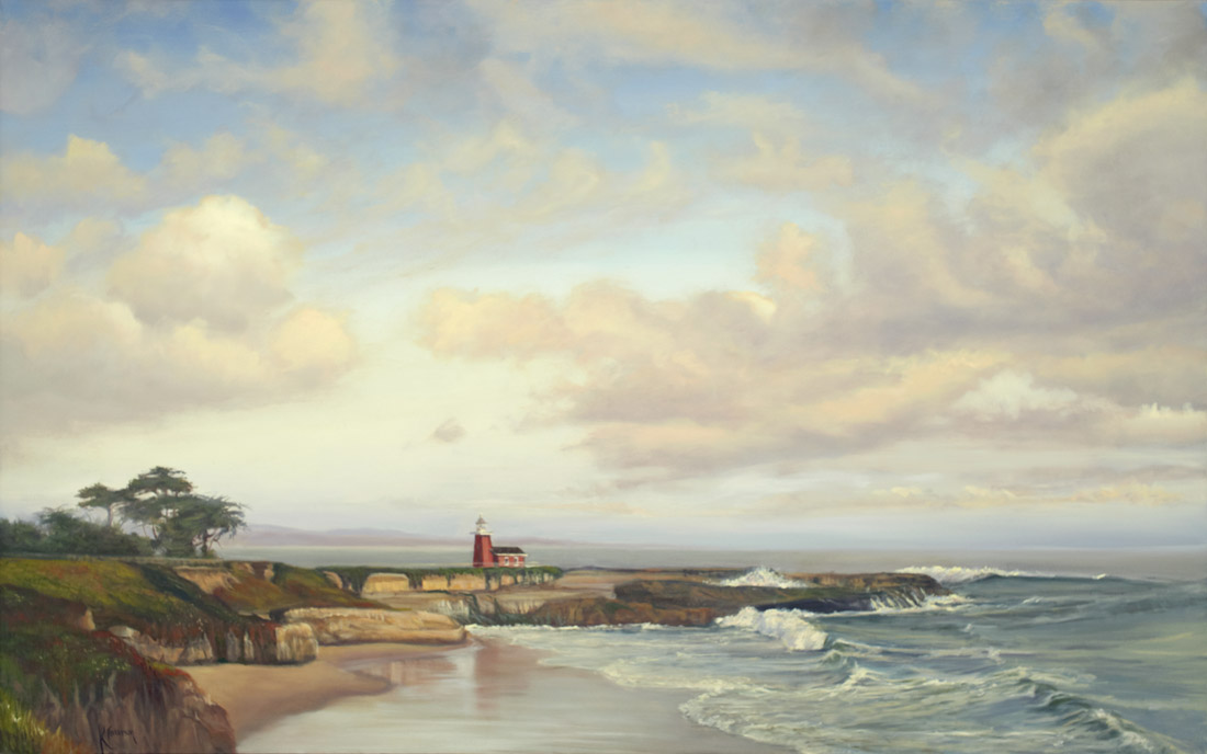 santa cruz light house landscape