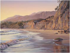 Padaro Lane beach painting sunset 