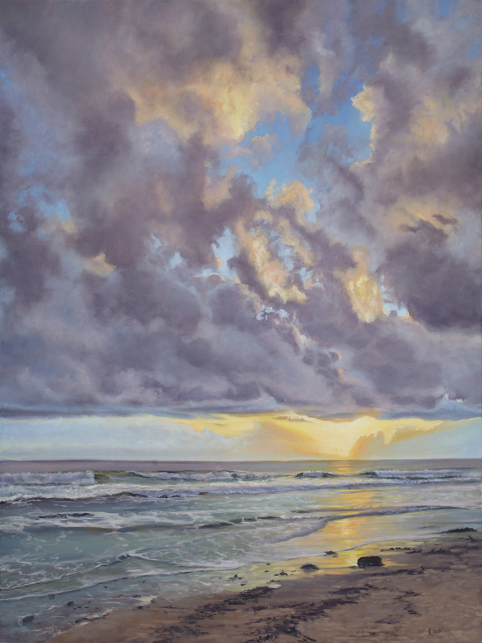 santa barbara beach clouds