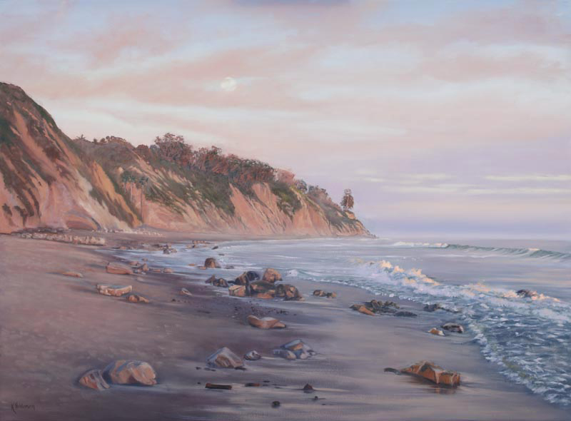 Santa Barbara's East Beach at Sunset