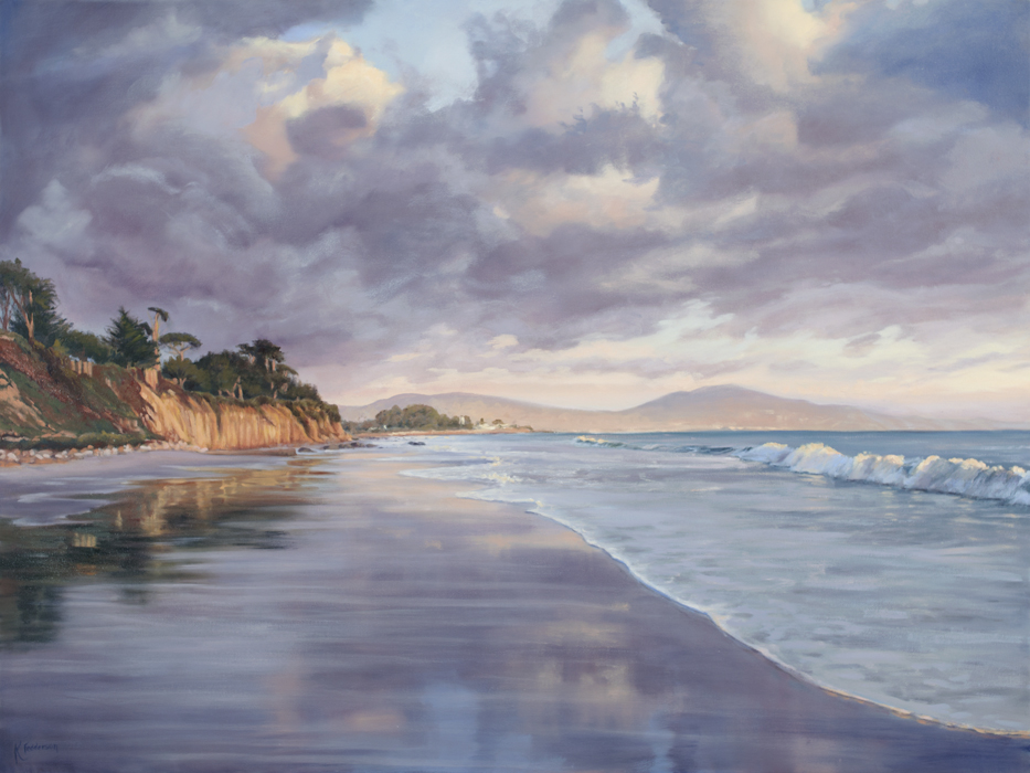 Santa Barbara's East Beach at Sunset