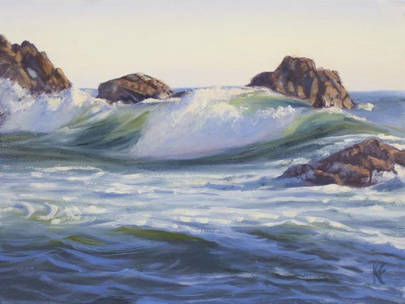 beautiful santa barbara beach wave