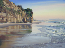 Moonlight Beach in San diego at sunset